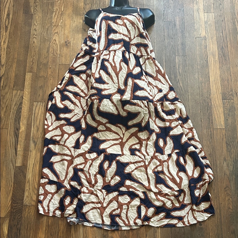 CeCe Brown and Cream Patterned Dress